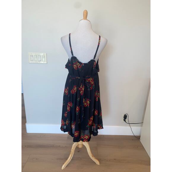 Sourpuss Dress Rockabilly Retro Pin Up Black/Red Roses Size 3X - Picture 3 of 5